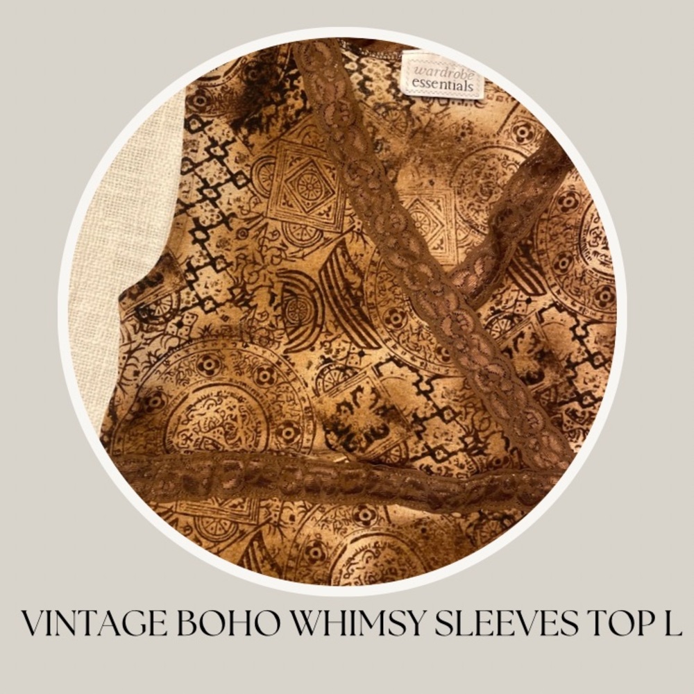 VINTAGE BOHO WHIMSY SLEEVES TOP M/L